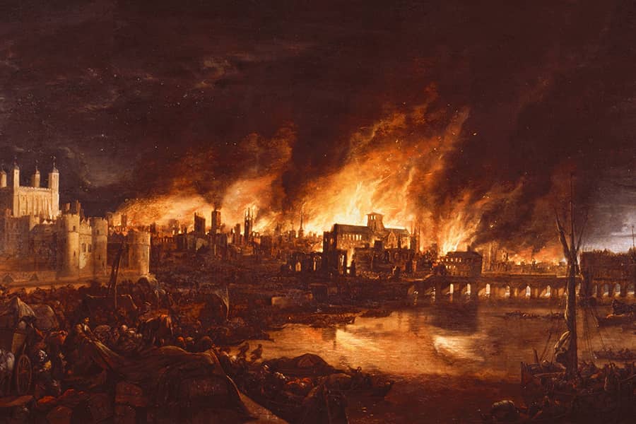 The Great Fire of London occurred in which year?